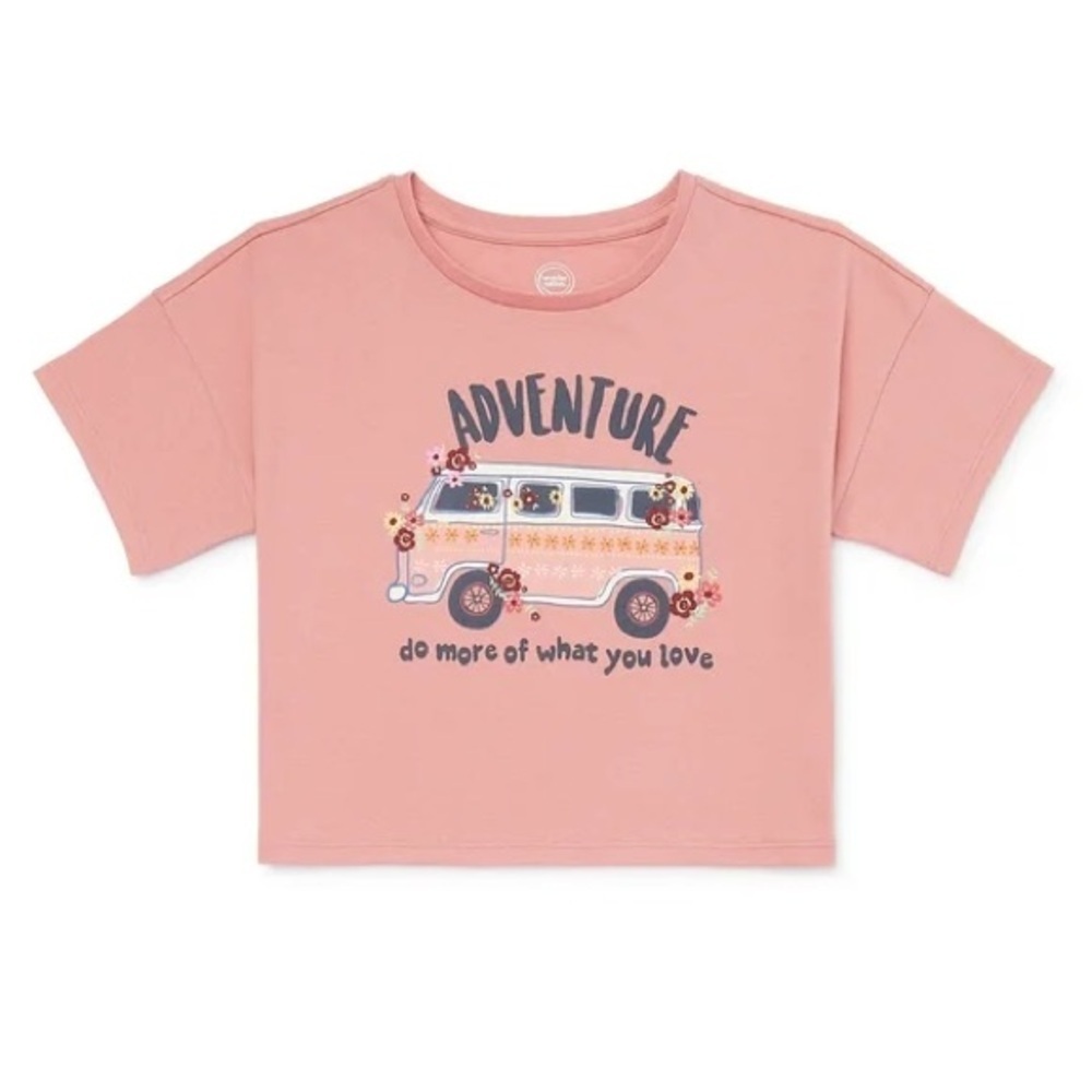 Wonder Nation Girls Boxy Graphic Tee